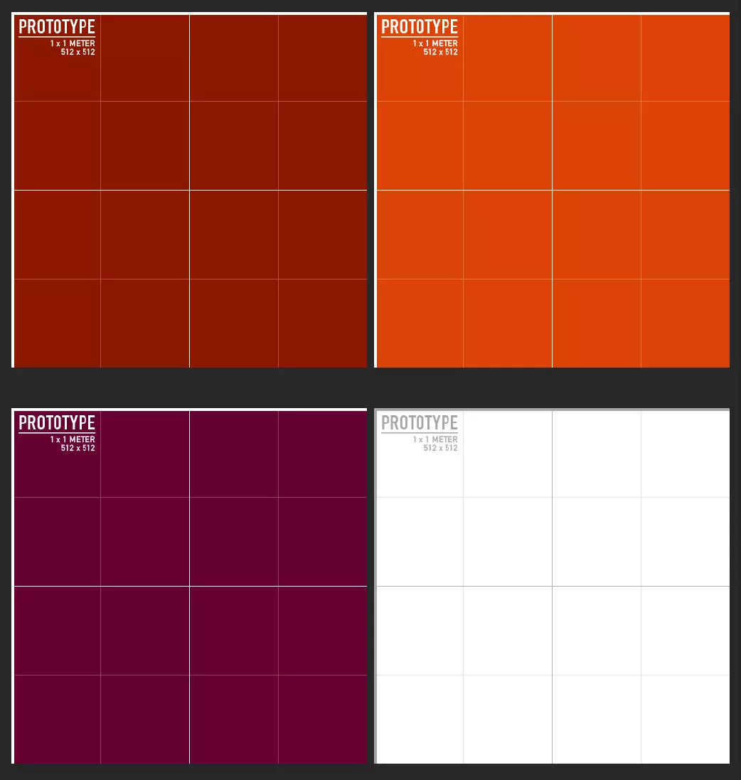الإعدادات المسبقة للنموذج الأولي للمواد في الوحدة.